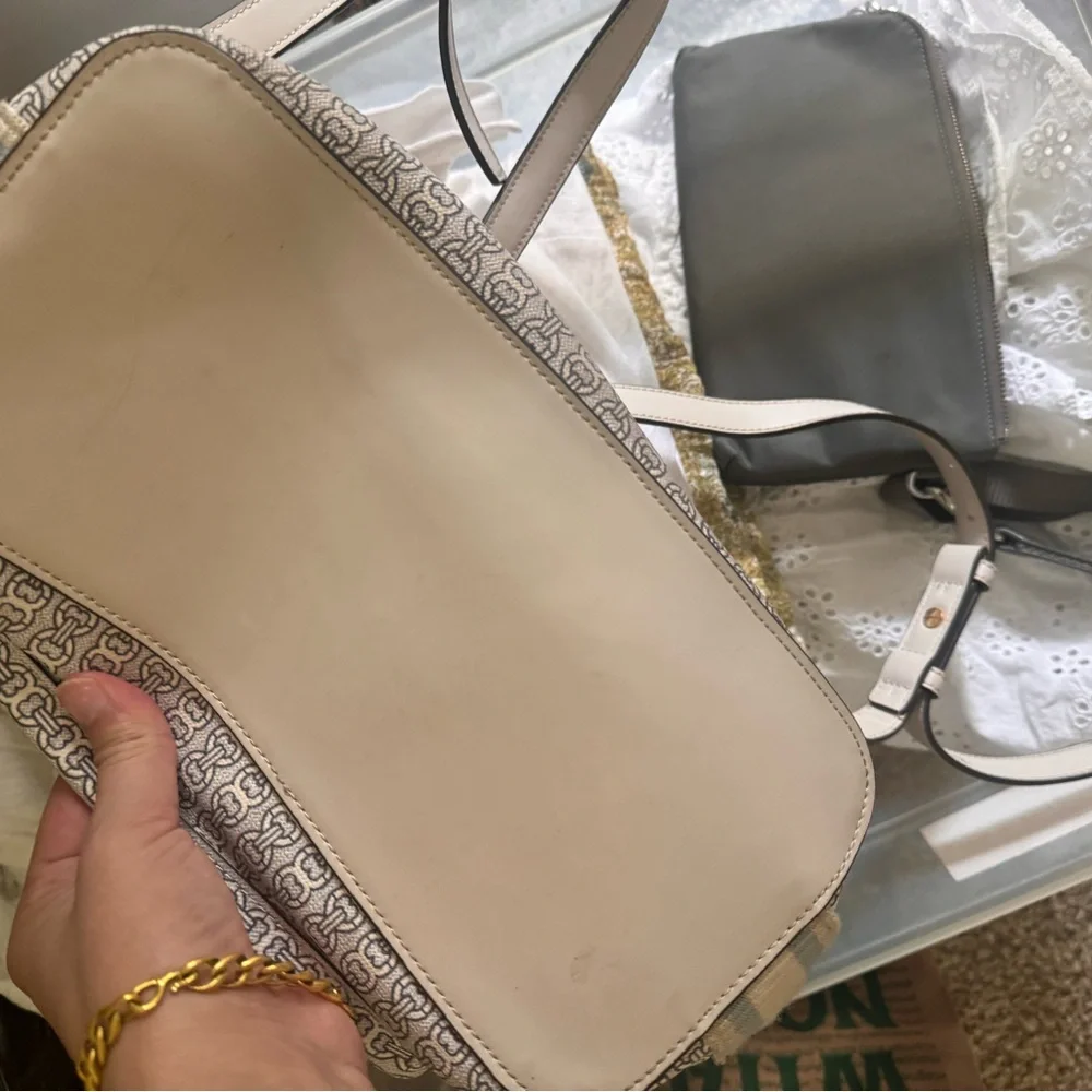 Tory Burch Gemini Link Medium Canvas & Leather Backpack / Used